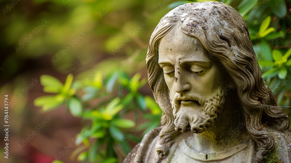 a statue of Jesus with a beard