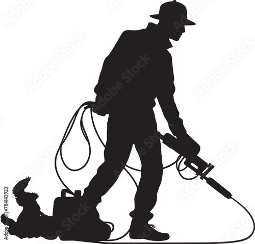 Pest Assassin Pest Control Symbol Vector Fume Warrior Man with Fumigator Emblem Design