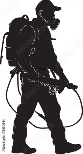 Infestation Investigator Fumigating Man Emblematic Icon Fumigation Sentinel Pest Control Symbol Vector