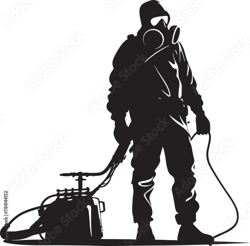 FumeGuard Fumigating Man Icon Vector PestPatrol Pest Control Symbolic Design