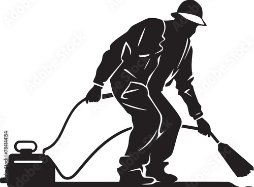 FumeForce Fumigating Man Emblematic Symbol PestPurge Vector Emblem Design