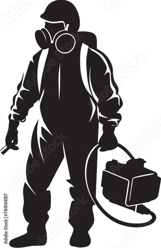 PestPatrol Pest Control Symbol Vector Pest Patrol Pro Fumigating Man Emblematic Icon