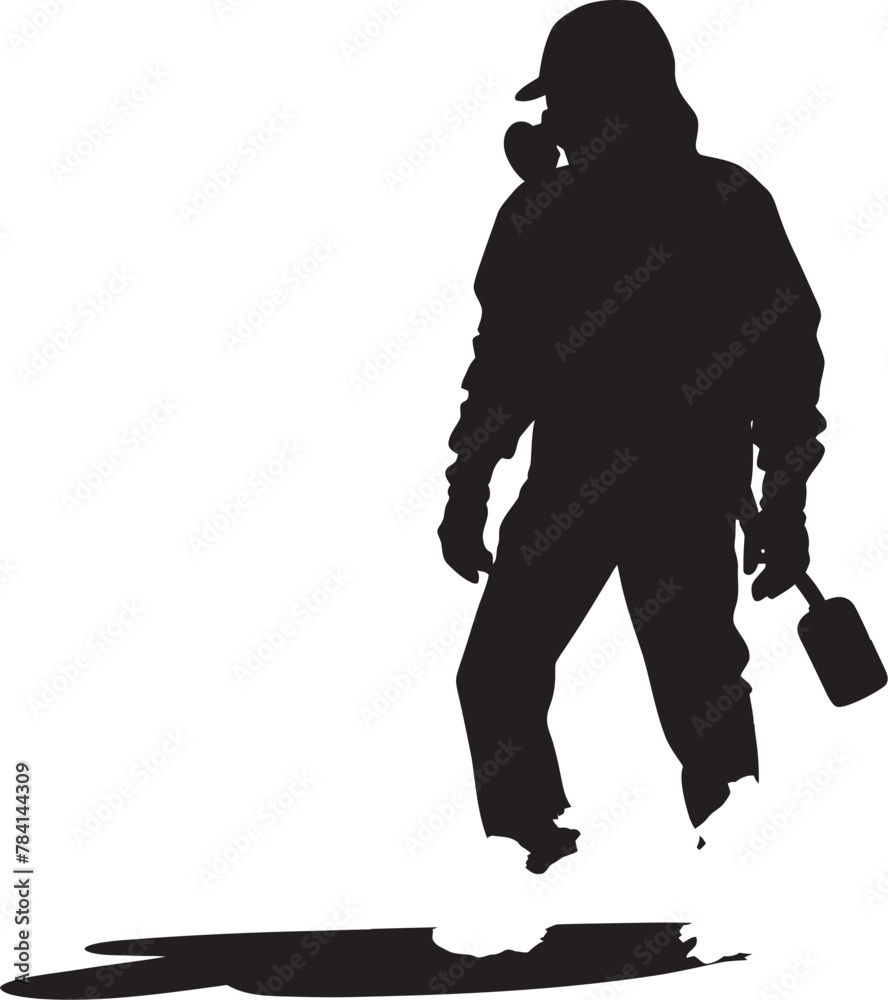 Bug Buster Fumigating Man Symbolic Design Pest Pursuer Vector Emblem Symbol