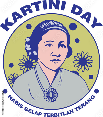 Kartini Day illustration. Template for Kartini Day greetings photo