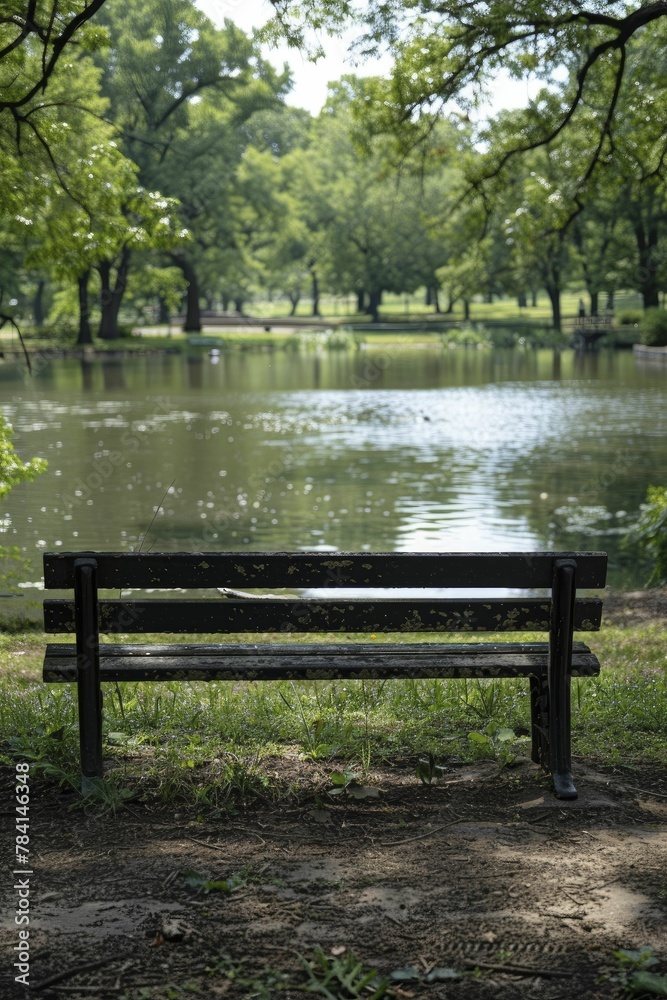 Contemplating on the vacant bench reveals the intricate layers beneath seemingly simple scenes in the tranquil park. Contemplating on the vacant bench reveals the intricate layers beneath seemingly simple scenes in the tranquil park.