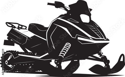 Polar Pathfinder Vector Snowmobile Icon Design Frost Rider Man Riding Snowmobile Symbol Emblematic