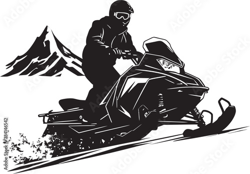 Frost Trailblazer Man on Snowmobile Emblematic Emblem Blizzard Blitz Snowmobile Symbol Icon