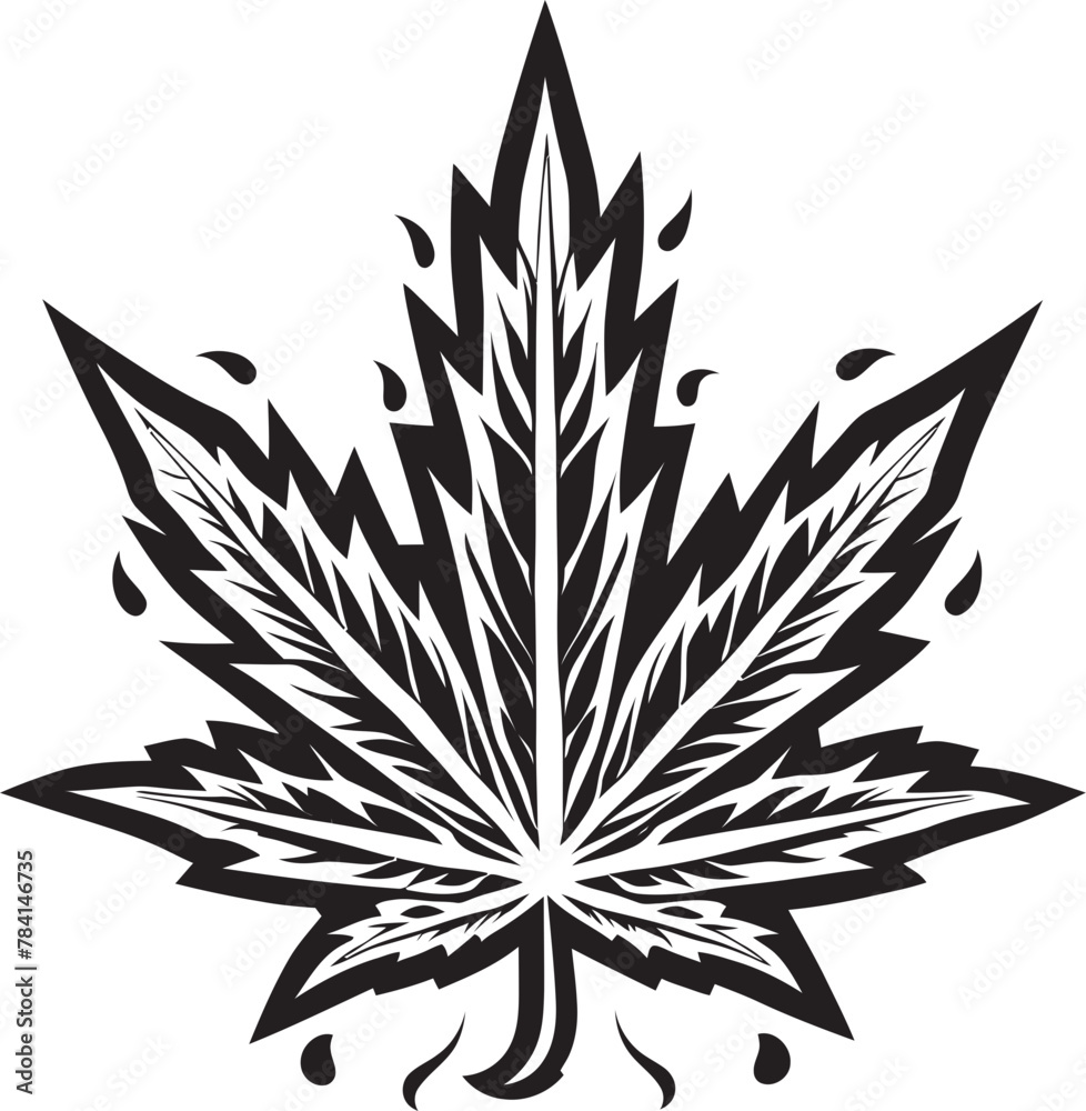 Leaf Legacy Cannabis Emblematic Design Green Glamour Herbal Icon Emblematic