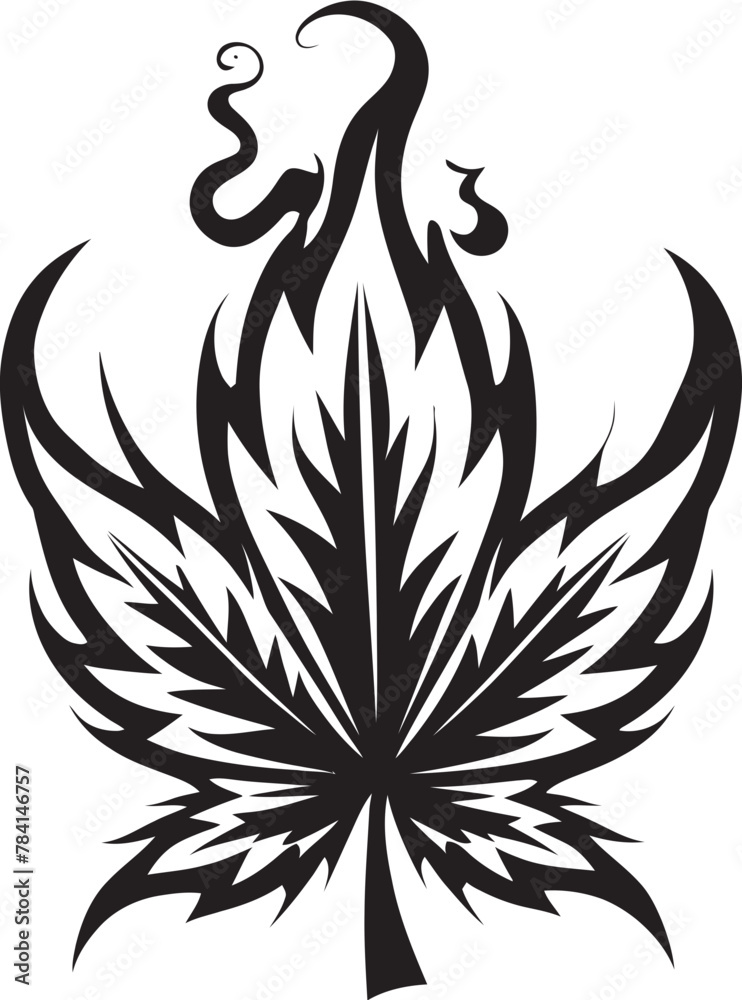 Mary Jane Majesty Vector Marijuana Leaf Symbolic Emblem Kush Kingdom Cannabis Emblematic Icon