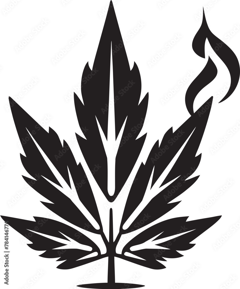 Leaf Legacy Vector Marijuana Leaf Emblematic Icon Green Glamour Cannabis Icon Design