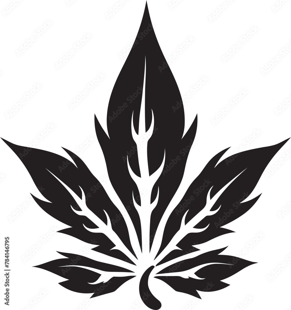 Chronic Charm Herbal Emblematic Symbol Dank Dynasty Vector Marijuana Leaf Iconic Design