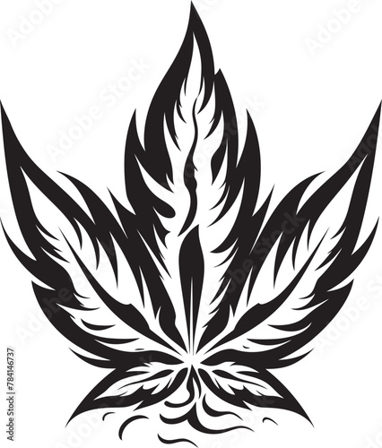 Green Glamour Herbal Icon Emblematic Stoner Sanctuary Vector Marijuana Leaf Symbol Emblem