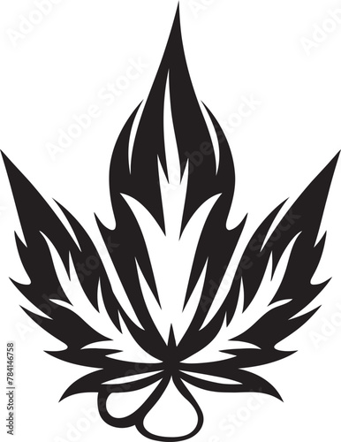 Ganja Genesis Herbal Icon Emblem Mary Jane Majesty Vector Marijuana Leaf Symbolic Emblem