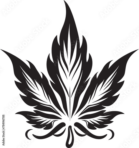 Leaf Legacy Herbal Iconic Emblem Green Glamour Vector Marijuana Leaf Symbol Emblem photo