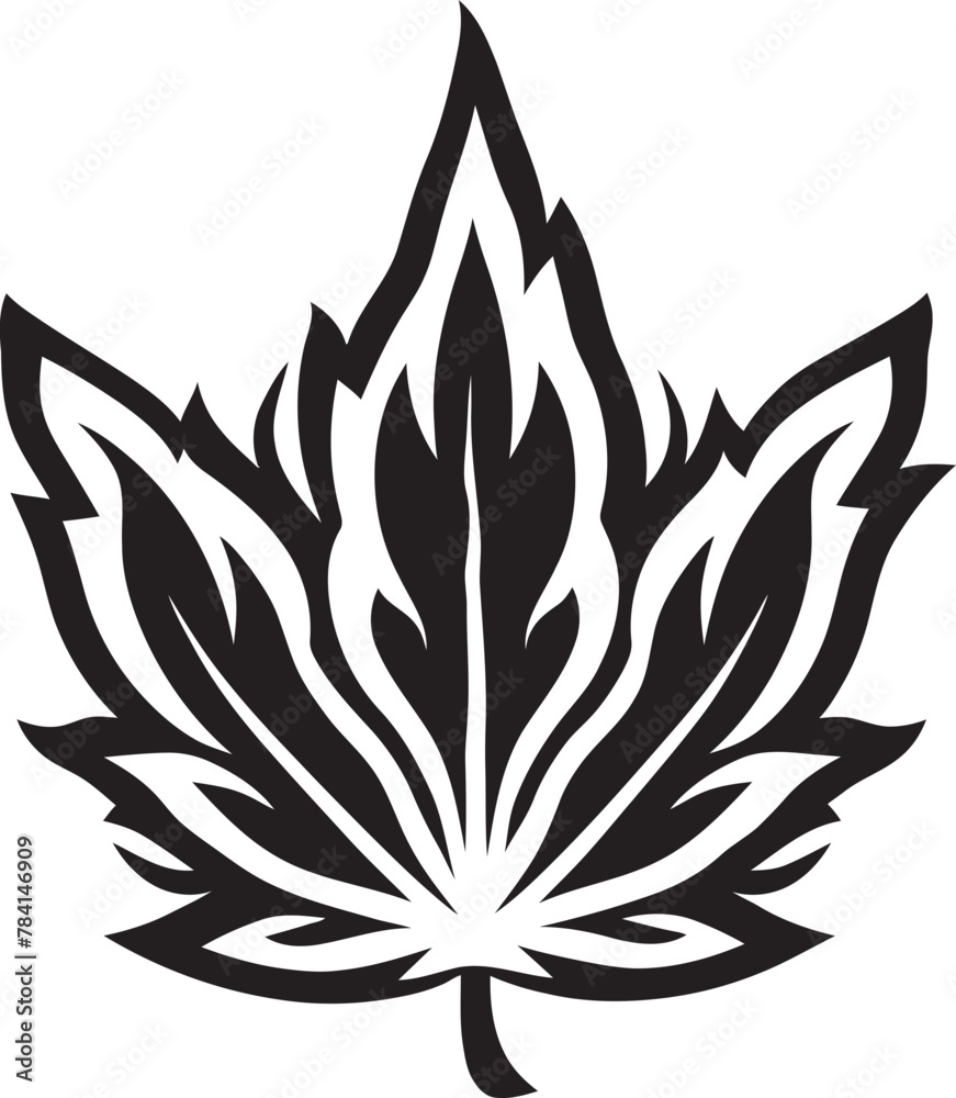 Blissful Botanicals Marijuana Emblematic Icon Serene Herb Vector Cannabis Leaf Design