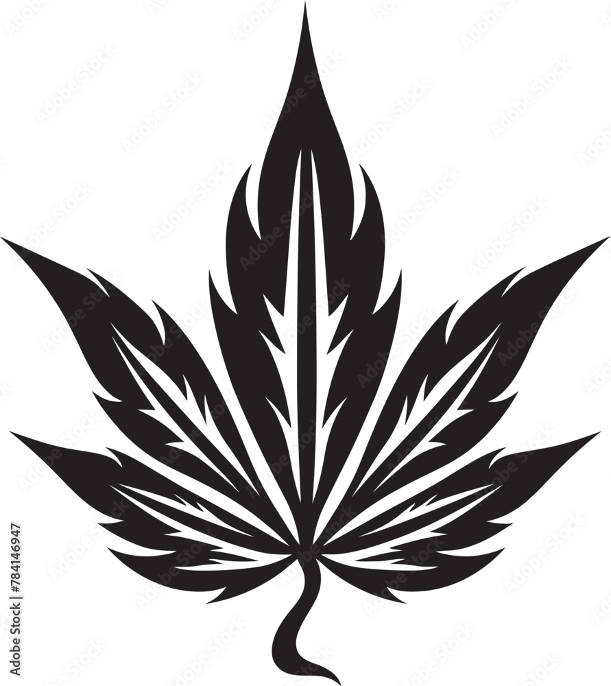 Tranquil Twist Marijuana Emblematic Icon Blissful Botanicals Vector Cannabis Leaf Design