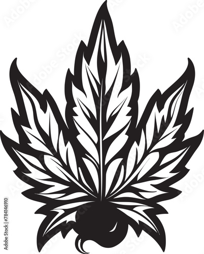 Evergreen Elixir Vector Cannabis Leaf Icon Design Peaceful Potency Cannabis Emblematic Emblem photo