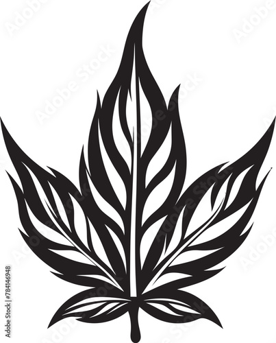 Blissful Botanicals Vector Cannabis Leaf Design Serene Herb Cannabis Emblematic Emblem
