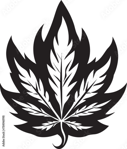 Peaceful Potency Cannabis Emblematic Emblem Natures Nursery Leaf Vector Icon Design photo