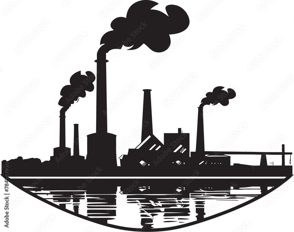 Toxic Tide Vector Logo Design Contaminated Currents River Pollution Icon