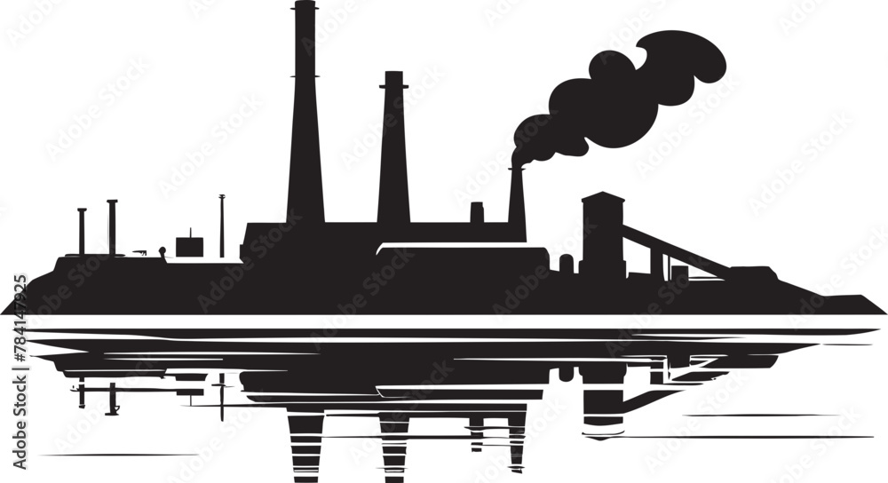 Eco Hazard River Water and Air Pollution Symbol Toxic Tide Vector Logo Design Eco Hazard River Water and Air Pollution Symbol Toxic Tide Vector Logo Design