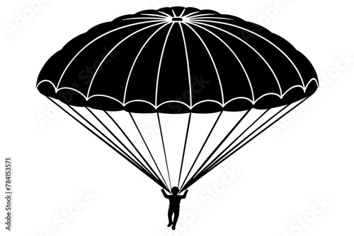 Parachute, Vector, Parachute silhouette, laser cut, white background  photo