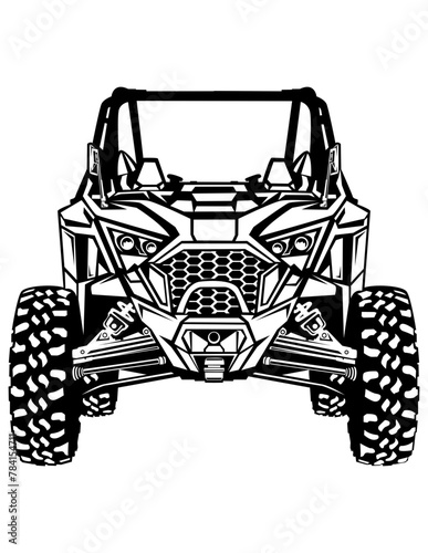 All-terrain vehicle | Four-Wheeler | Mud Ride | Off Road Vehicle | Extreme Sports | Dirty 4 Wheels | ATV Quad | ATV Rider | Original Illustration | Vector and Clipart | Cutfile and Stencil