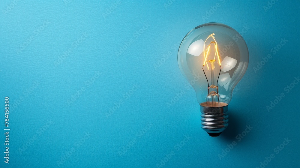 light bulb on blue background. light bulb on blue background.