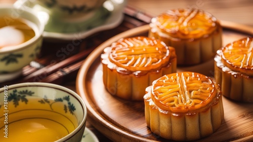 Mooncake, a kind of traditional Chinese food for Mid-autumn festival photo