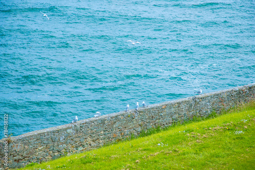 Dublin, Ireland - seaside under blue sky and white clouds