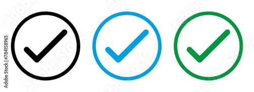Right mark icon line isolated on white. tick symbol. confirm symbol.