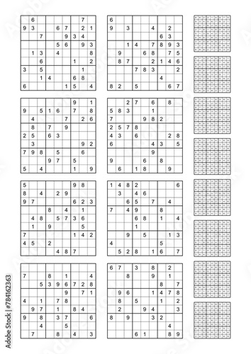 Sudoku game set with answers.
