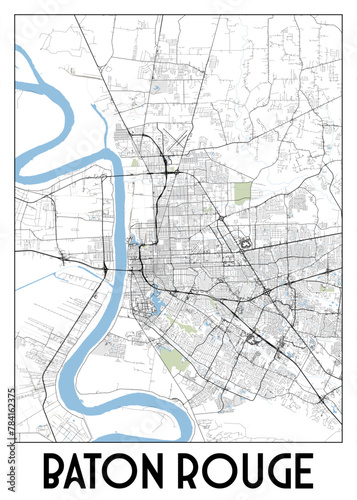 Poster map art of Baton Rouge, United States