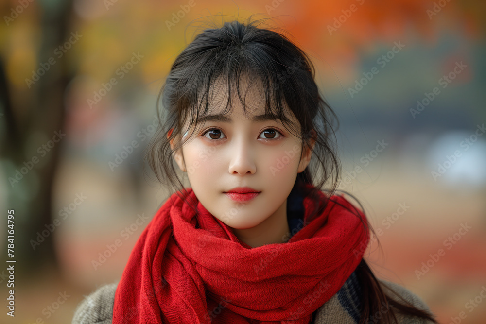 Portrait Photo of a Beautiful Asian Woman, Generative AI Portrait Photo of a Beautiful Asian Woman, Generative AI