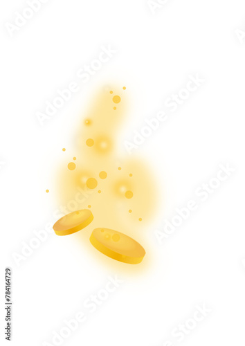 pills falling into water orange 
effervescent