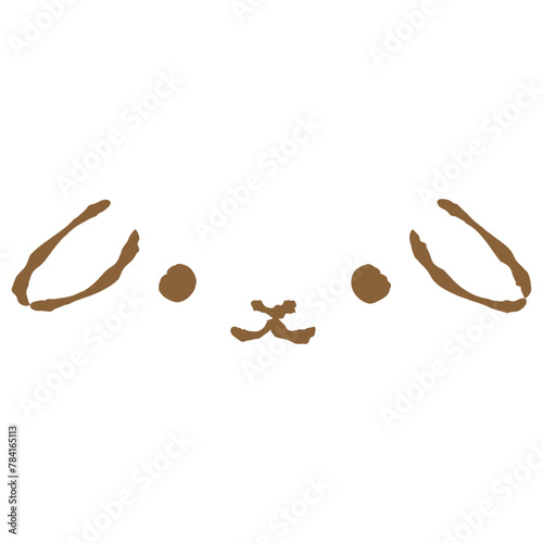 シンプルでかわいいうさぎの顔（正面）
