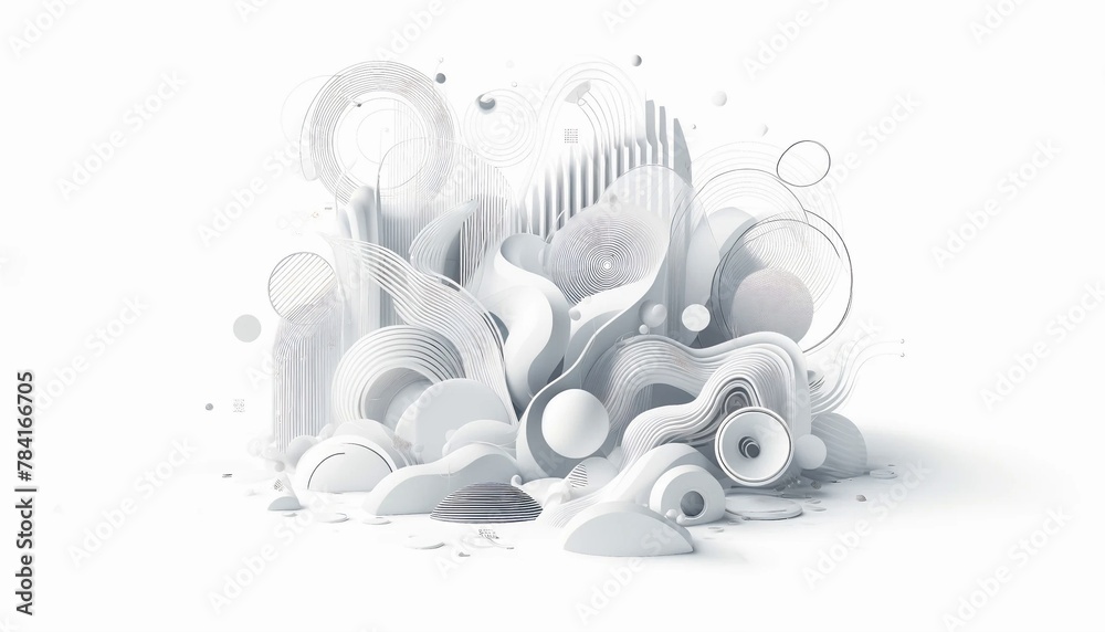 Fototapeta premium White Abstract Shapes Wallpaper