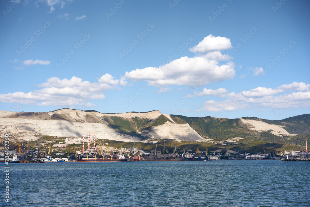 Landscape of port of Novorossiysk. Russia