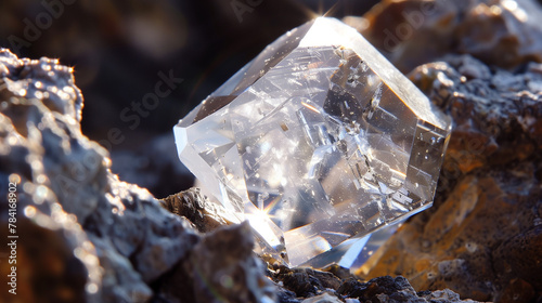 rough raw diamond in the nature