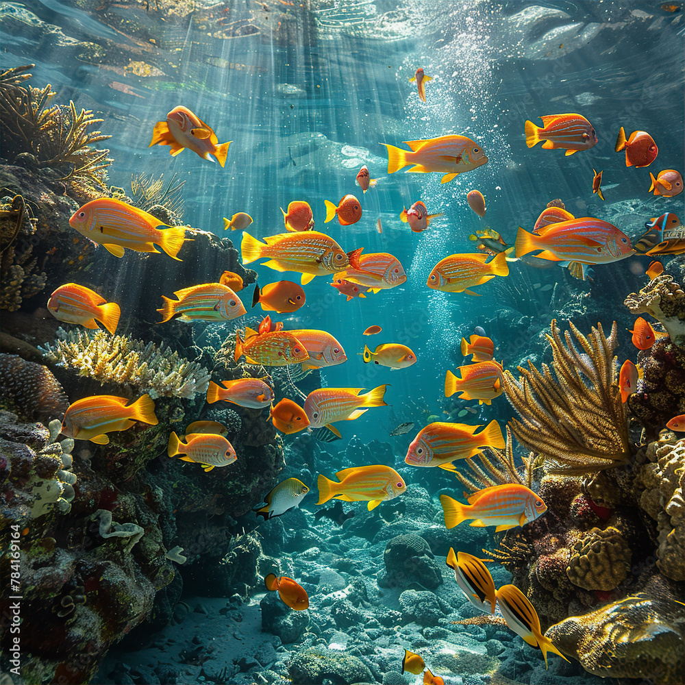 Illustration of a caribbean coral reef Illustration of a caribbean coral reef