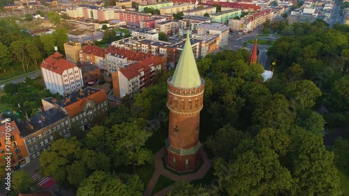 Water Tower Stargard Wieza Cisnien Aleja Slowicza Aerial View Poland photo