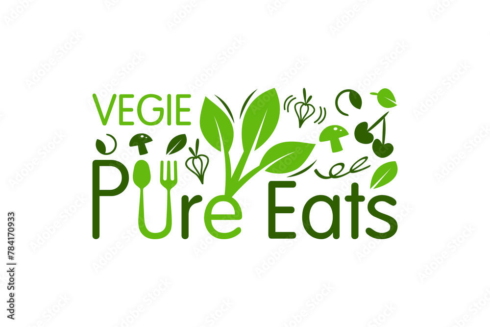Vegie vegan healthy food menu logo design, nature leaves with traditional spices element, restaurant cafe food menu. Vegie vegan healthy food menu logo design, nature leaves with traditional spices element, restaurant cafe food menu.