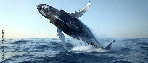 Majestic Humpback Whale's Oceanic Ballet. Concept Marine Life, Humpback Whales, Ocean Choreography, Marine Conservation, Underwater Photography