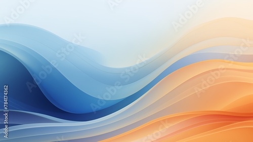 A detailed photograph capturing the beauty of a gradient wave abstract wallpaper, with shades of blue and orange creating a mesmerizing pattern.