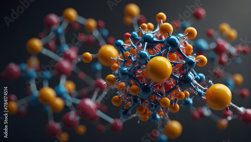 3d illustration of molecule model. Medical Hormonal Science background with molecules. Progesterone and Testosteroe photo