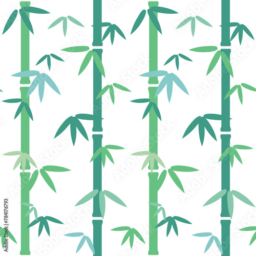 シームレスの竹林のイラスト（青竹）