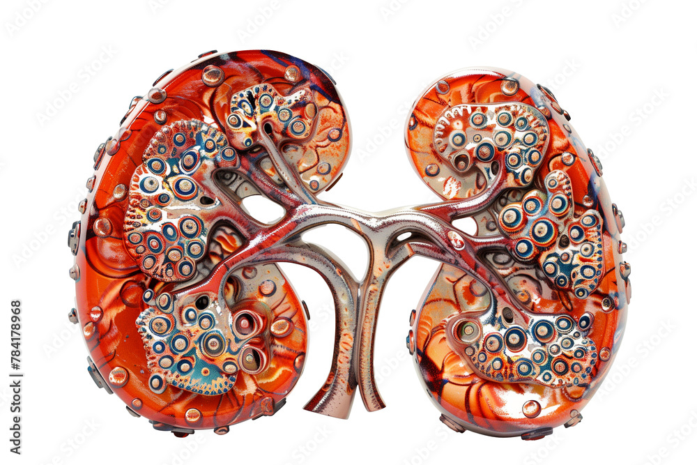 Fototapeta premium Human kidney anatomy on a transparent background