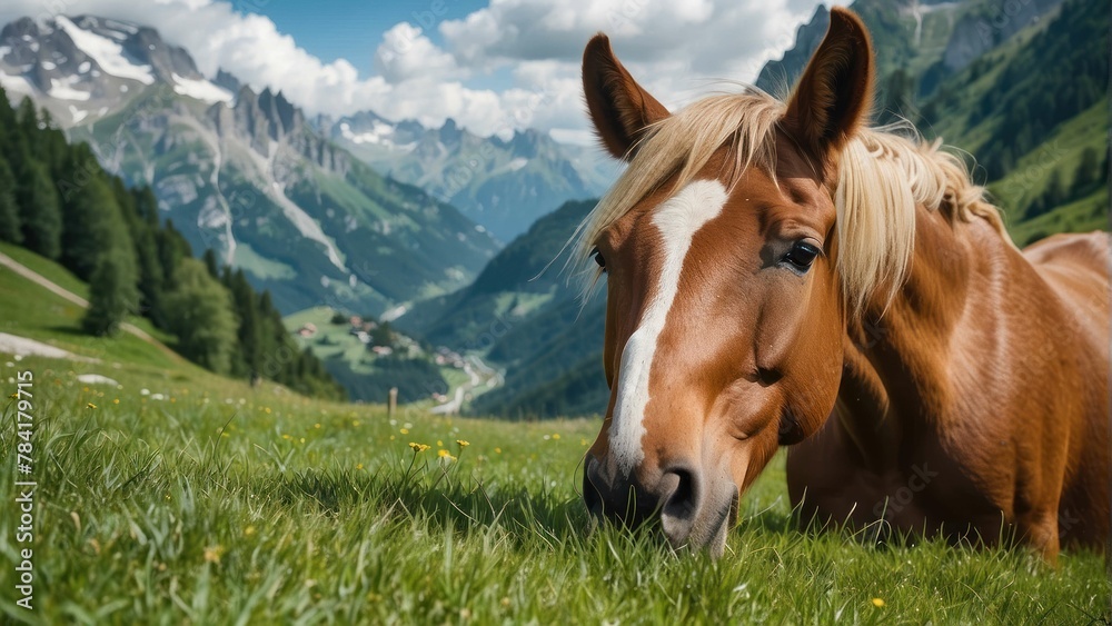 Close up of a serene horse in nature Close up of a serene horse in nature