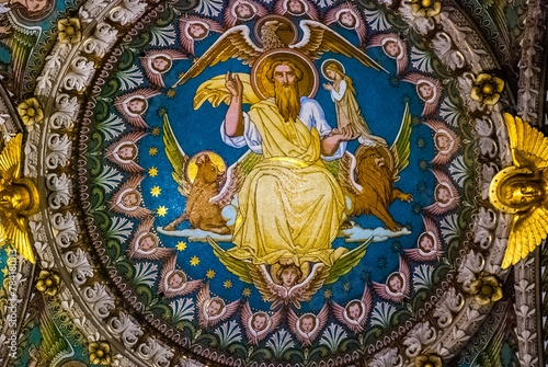 Lyon, France - April 15 2013: Dome of Basilica Notre Dame de Fourvière in Lyon