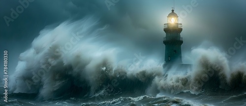 Lighthouse against the Tempest. Concept Lighthouse, Tempest, Stormy Skies